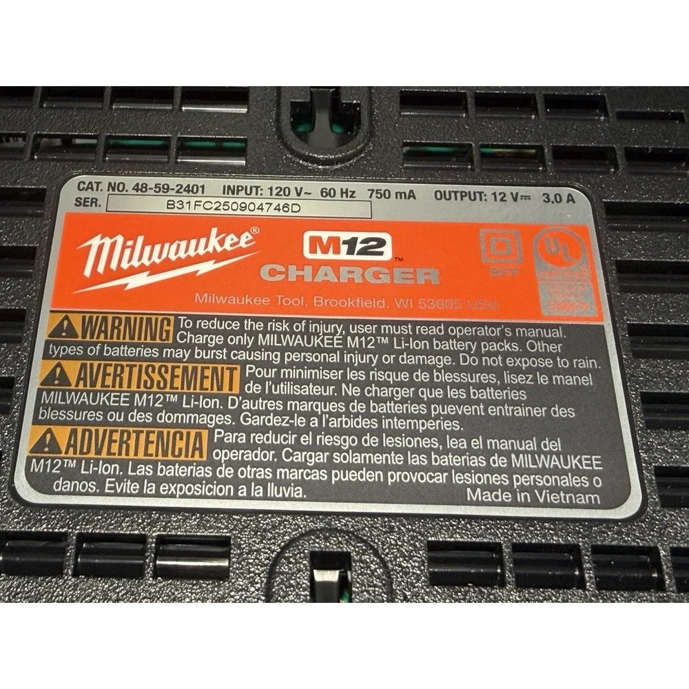 Milwaukee‎ M12 Battery Charger 48-59-2401 – NEW